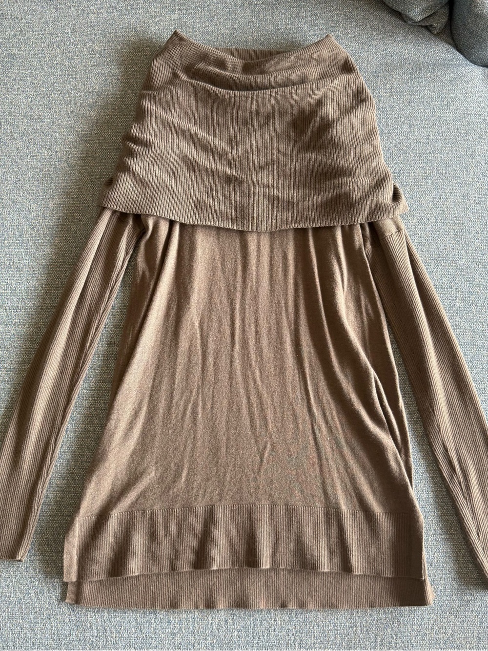 Caslon Taupe Off-the-Shoulder Knit Sweater